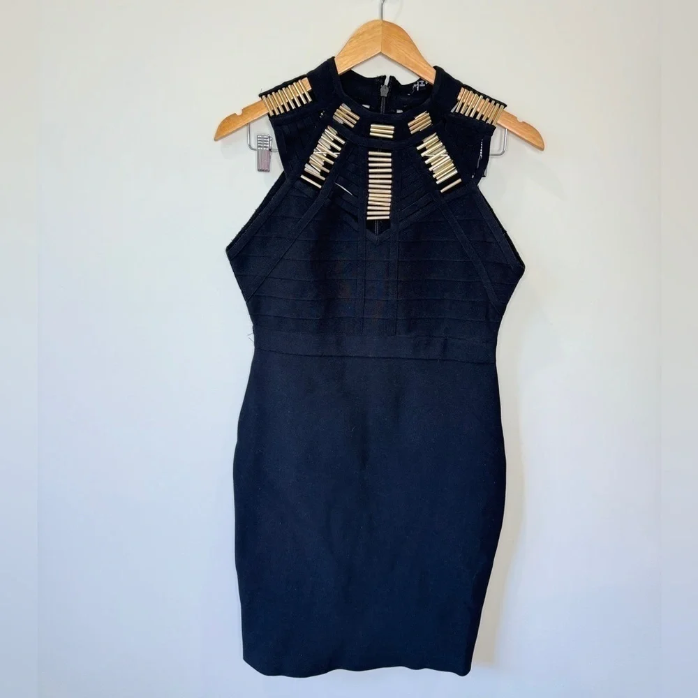 Fashion Nova Bandage Midi Black Dress (M) - Picture 2 of 8